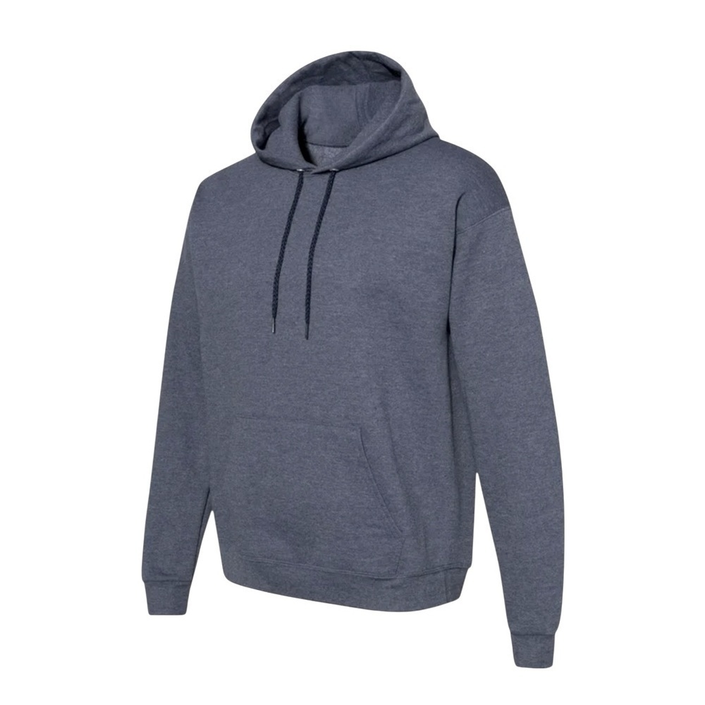 Hanes Men's Eco Smart Hoodie. Cotton Blend Heather Blue. XL #1526 - Picture 2 of 7